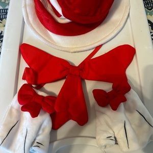 Cat in the Hat gloves, hat, bow cosplay accessories
